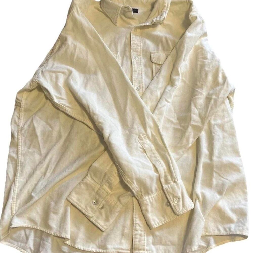 Banana-republic Men's Cream and Yellow Shirt